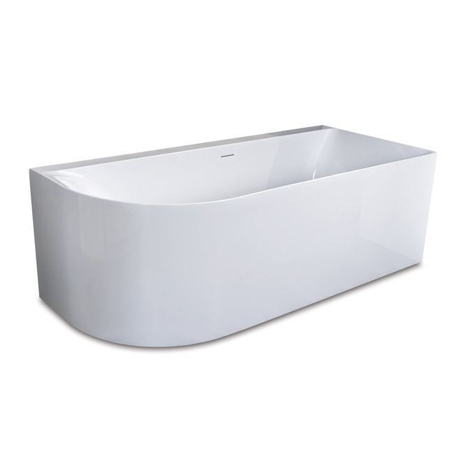 Luca Primo half vrijstaand hoekbad 180x80x60 cm  links of rechts acryl wit (mat of hoogglans)