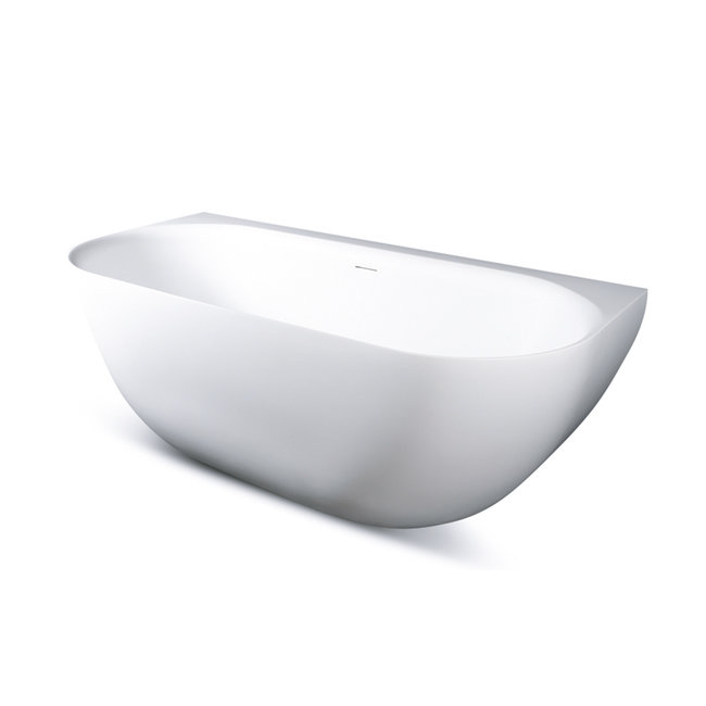 Luca Primo acryl half rond  half vrijstaand bad 170x80x60 cm wit (glans of mat) inclusief klikwaste