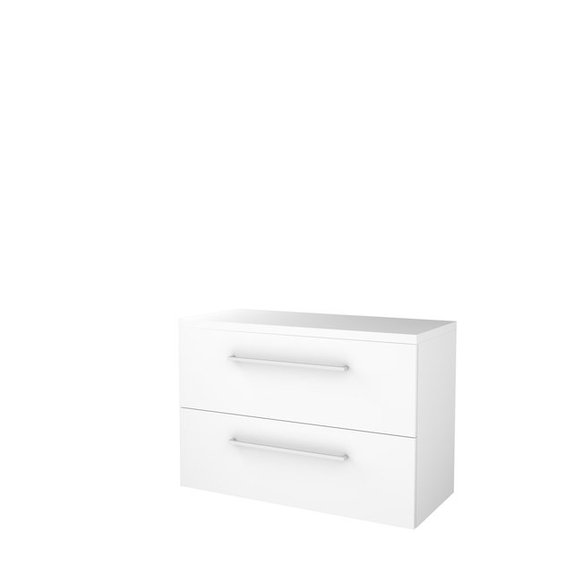 Basic Line Start badmeubel lades met grepen en afdekplaat Ice White