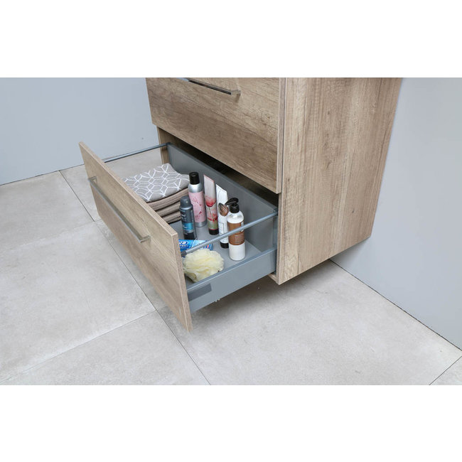 Basic Line Start badmeubel lades met grepen en afdekplaat Scotch Oak