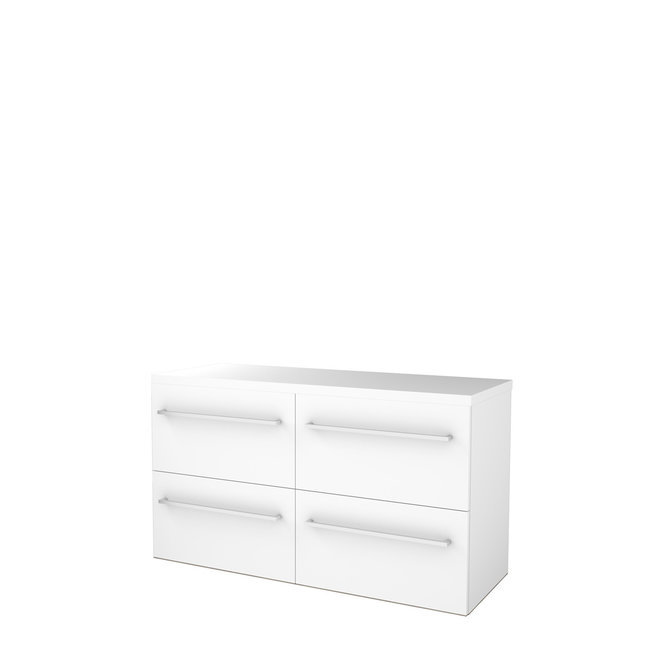Basic Line Start badmeubel 120 cm met afdekplaat 4 lades met of zonder grepen in diverse kleuren