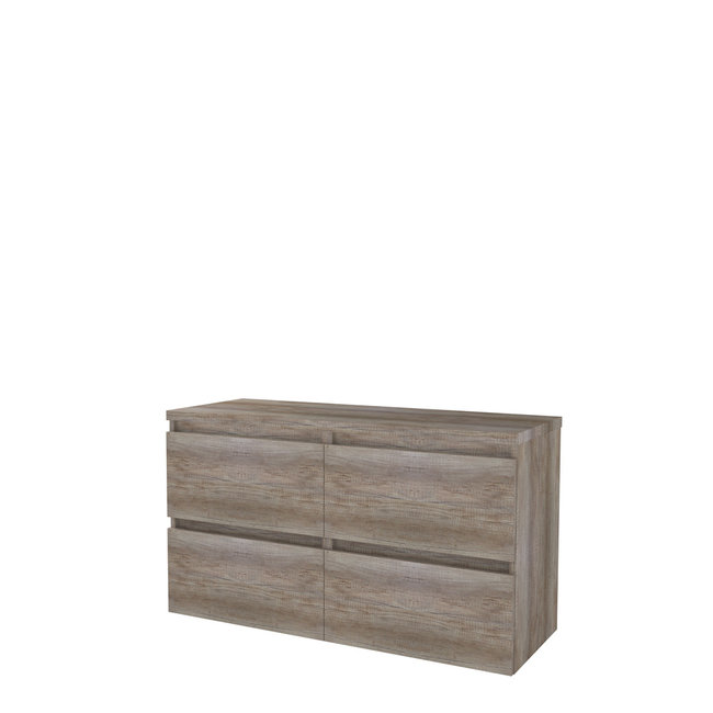 Basic Line Start badmeubel 120 cm met afdekplaat 4 lades met of zonder grepen in diverse kleuren