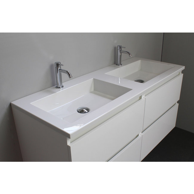 Basic Line Start badmeubel 120 cm incl. onderkast en keramiek wastafel met 2 kraangaten