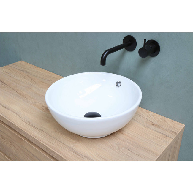 Basic Line keramiek waskom Top 1 rond 40 cm wit glans