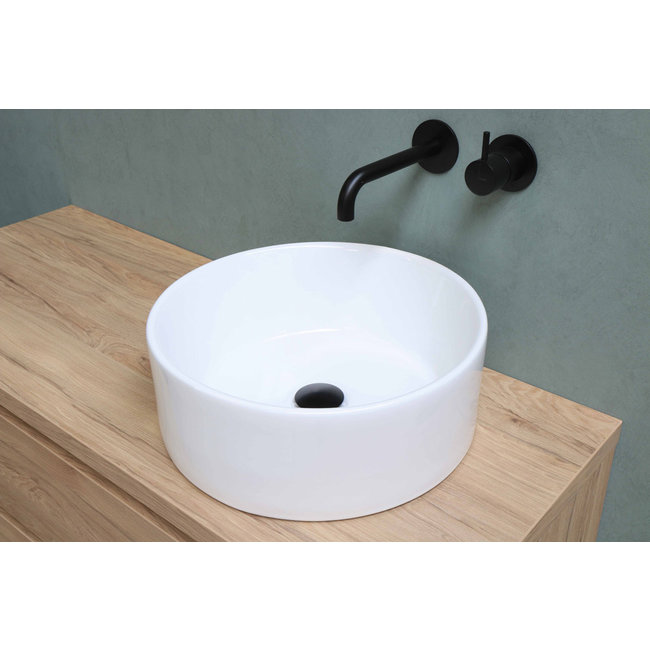 Basic Line keramiek waskom Top 2 rond 39 cm wit glans