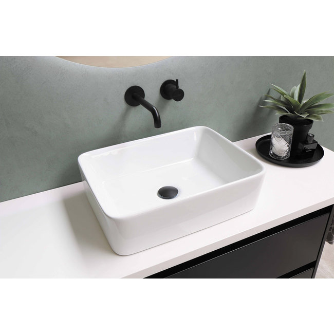 Basic Line keramiek waskom Top 3  rechthoek 48x37x13 cm wit glans