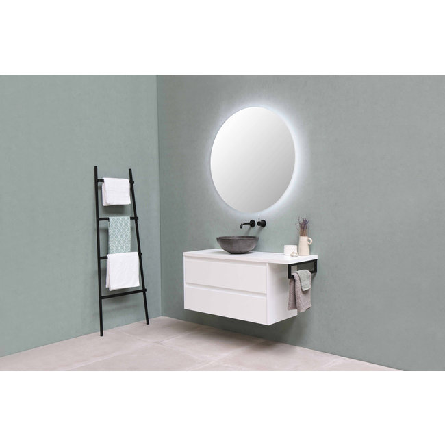 Basic Line Top 4  hardsteen waskom rond 40 cm in de kleur Blue Stone