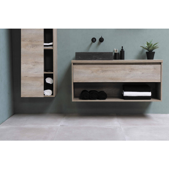 Basic Line Top 5 natuurstenen waskom 50x35x11,5 cm zonder kraangat Blue Stone