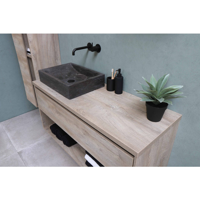 Basic Line Top 5 natuurstenen waskom 50x35x11,5 cm zonder kraangat Blue Stone