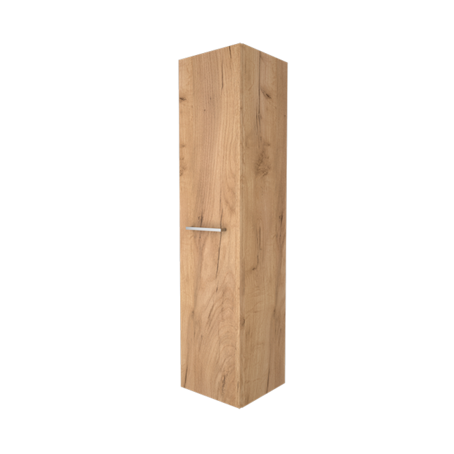 Basic Line kolomkast met greep en glazen legplanken in 3 kleuren