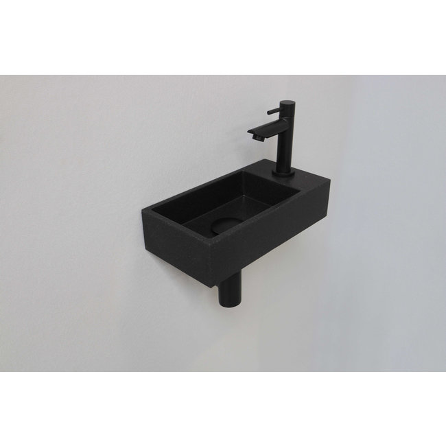 INK Versus Quartz fonteinset 36x18x9 cm links of rechts te plaatsen met zwarte kraan