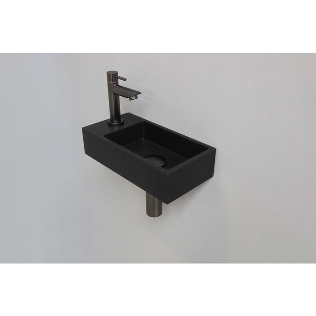 INK Versus Quartz fonteinset 36x18x9 cm links of rechts te plaatsen met metal black kraan