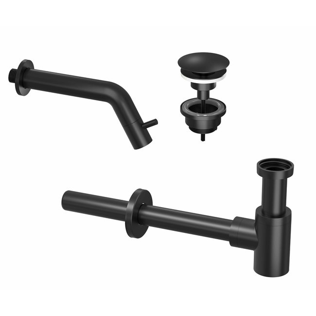 INK  wand fonteinkraan, always open plug en design sifon in diverse kleuren