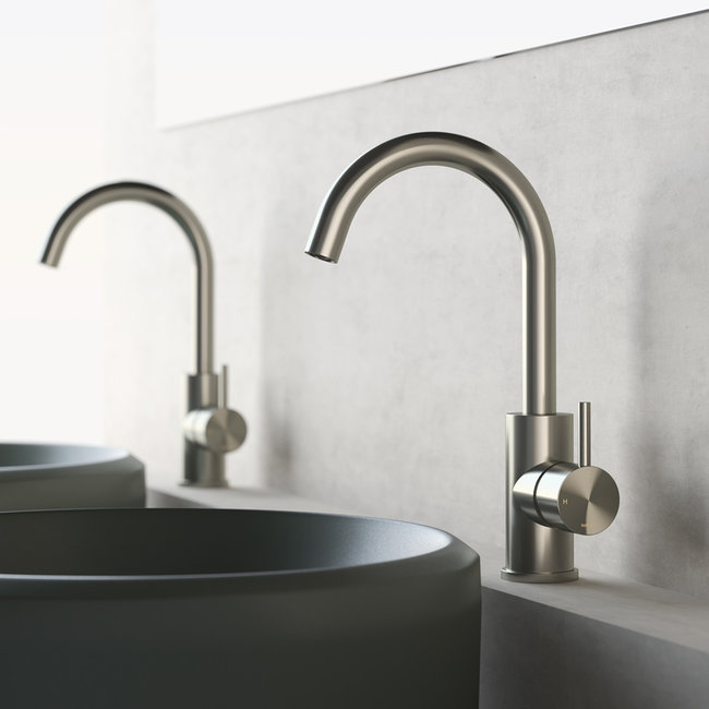 Hotbath RVS wastafelkraan Archie AR004 met draaibare uitloop