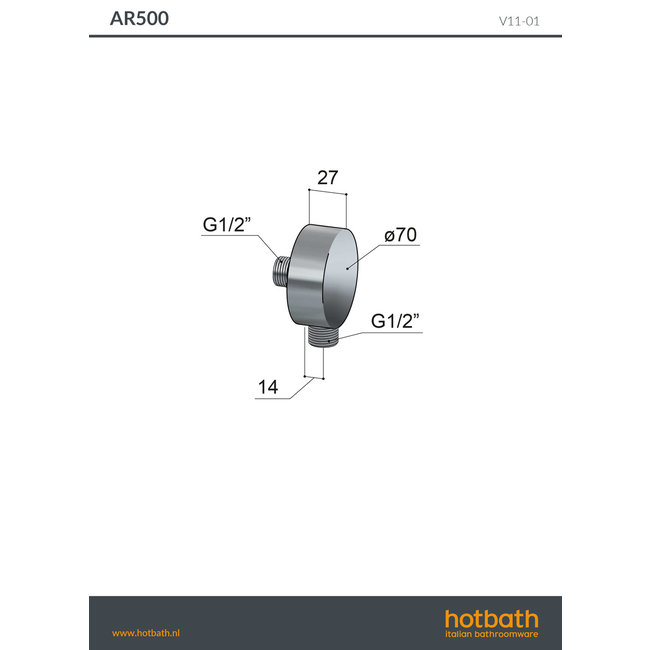 Hotbath Archie AR500 wanduitlaat