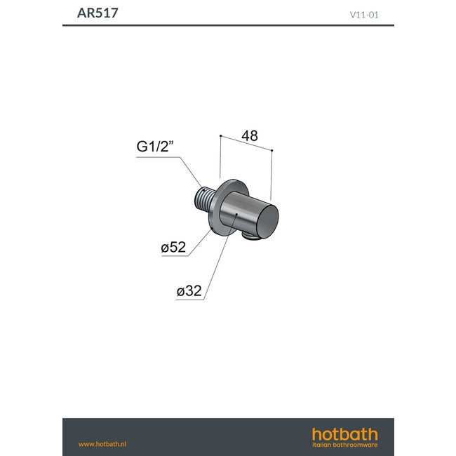 Hotbath Archie AR517 wanduitlaat