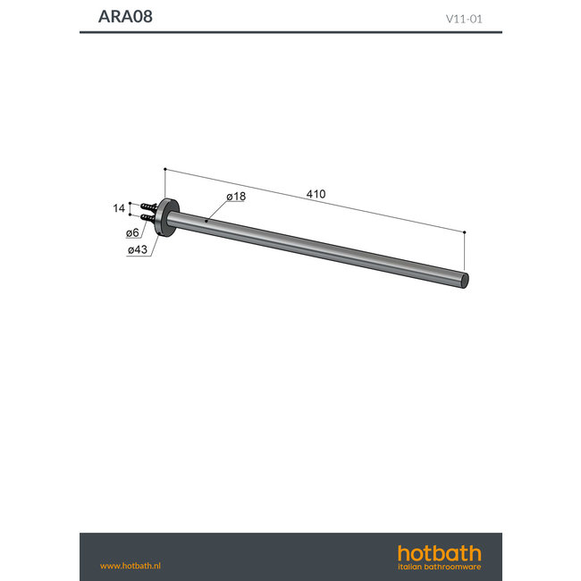 Hotbath &More ARA08 handdoekhouder