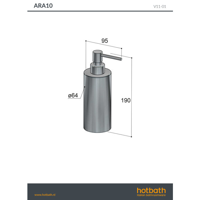 Hotbath &More ARA10 zeepdispenser vrijstaand