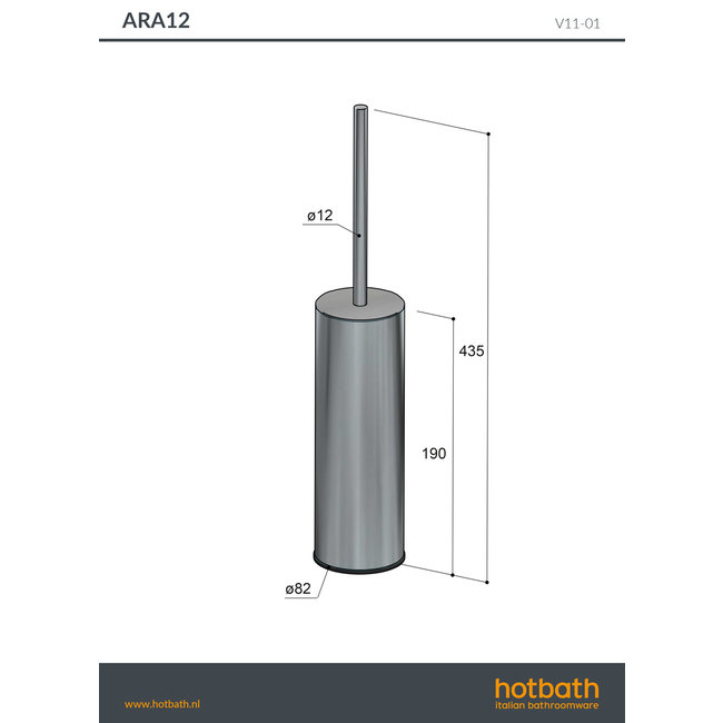Hotbath &More ARA12 toiletborstelhouder vrijstaand