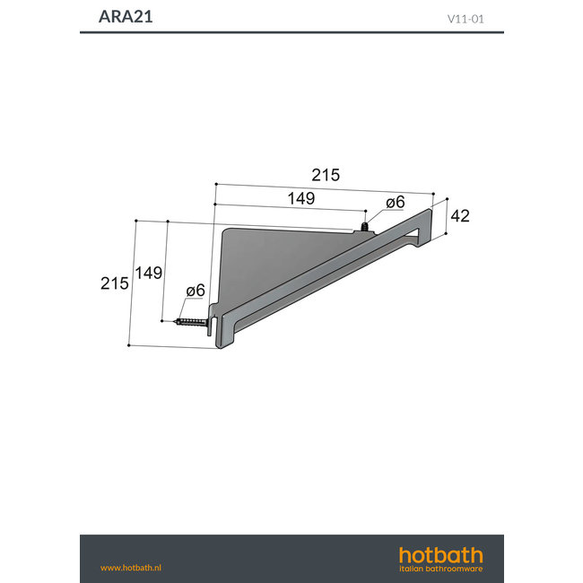 Hotbath &More ARA21 design douchekorf hoek