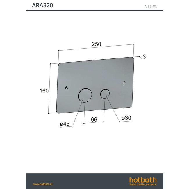 Hotbath &More ARA320 bedieningspaneel voor Geberit