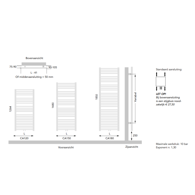 Instamat handdoekradiator Calda