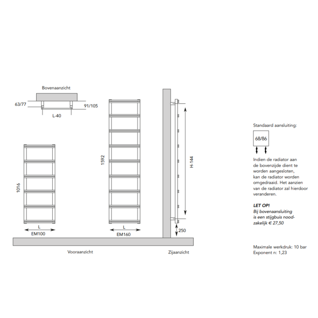 Instamat handdoekradiator Emma