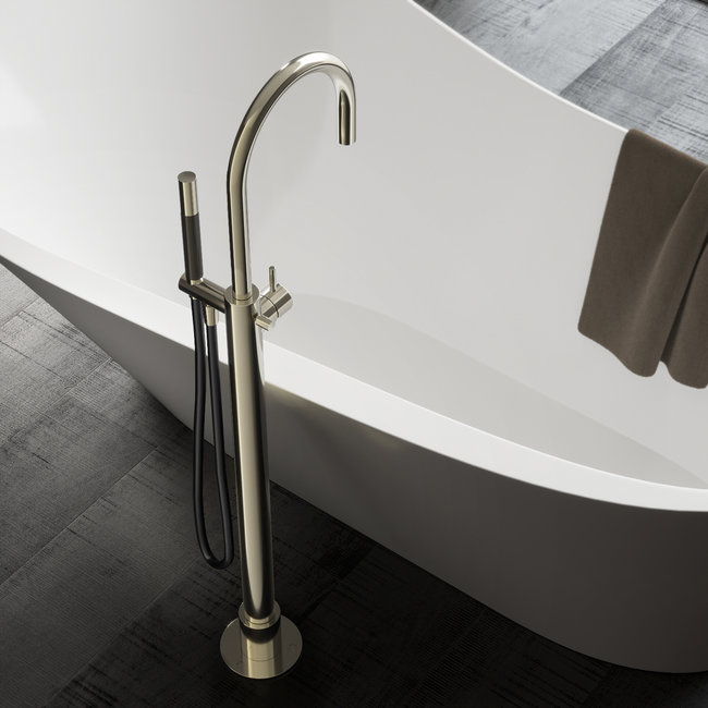 Hotbath Cobber CB077 vrijstaande badkraan met draaibare uitloop 2 Living colours