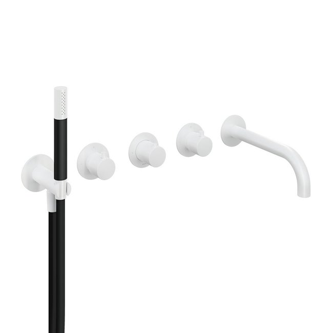 Hotbath Cobber CB7072 thermostaat 2 stopkranen en uitloop 4 kleuren