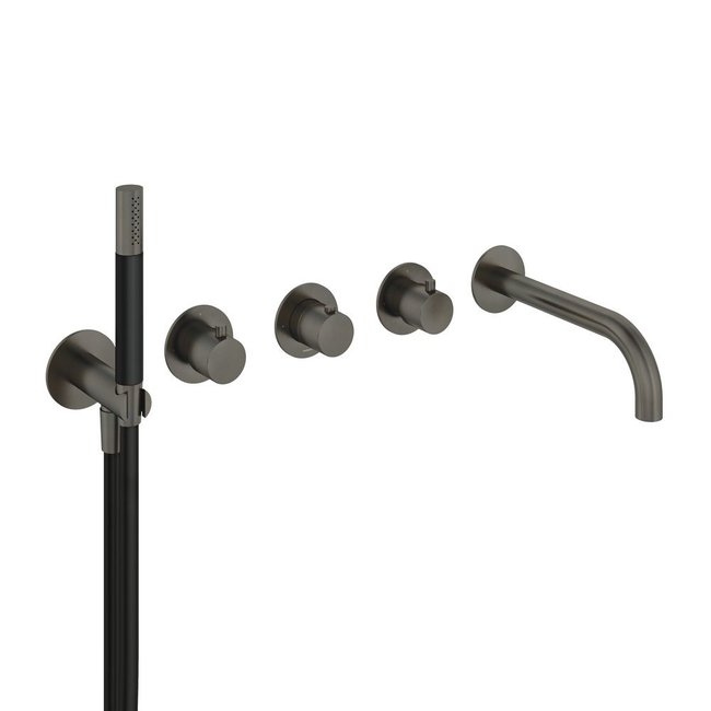 Hotbath Cobber CB7072 thermostaat 2 stopkranen en uitloop 4 kleuren