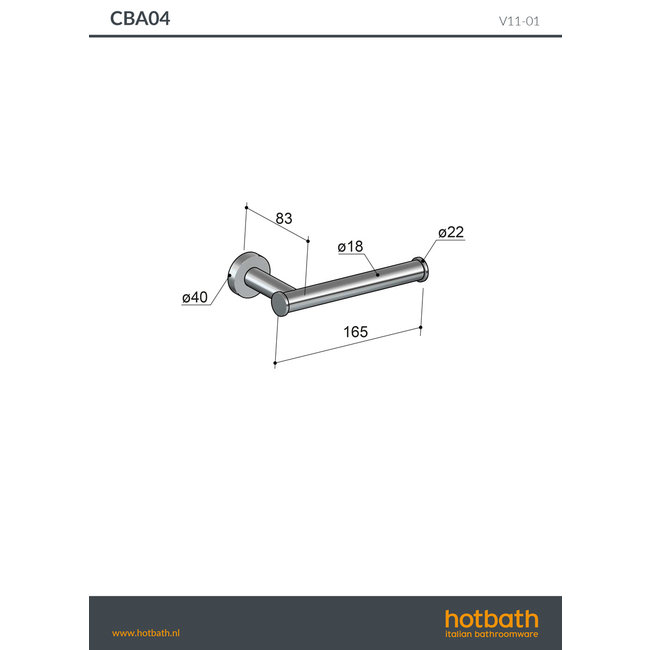 Hotbath &More BAA04 toiletrolhouder in 5 kleuren