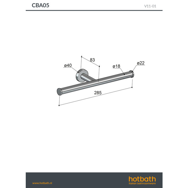 Hotbath &More BAA05 dubbele toiletrolhouder in 5 kleuren