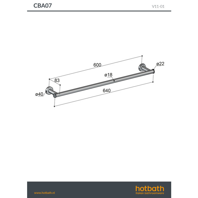 Hotbath &More handdoekhouder in 5 verschillende kleuren