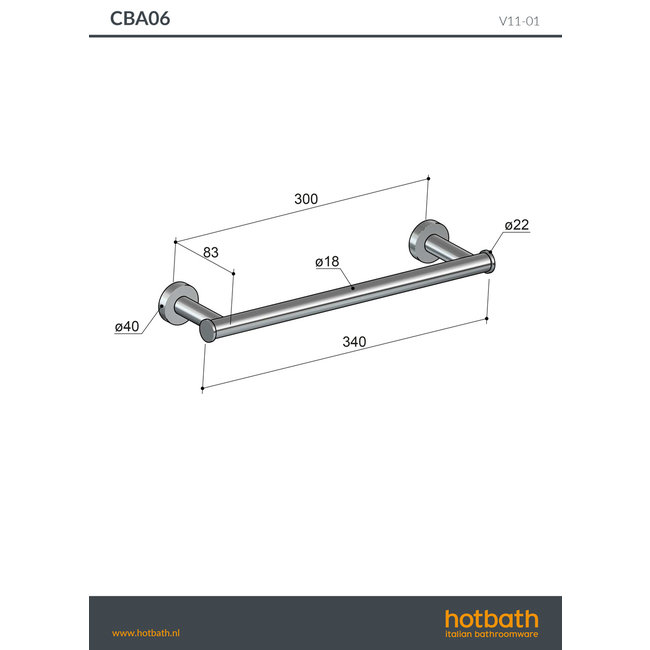 Hotbath &More handdoekhouder in 5 verschillende kleuren