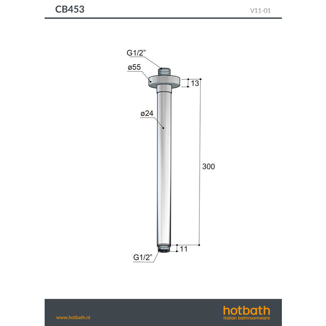 Hotbath Cobber IBS20A thermostatische douche inbouwset met 2-weg omstel in div. varianten