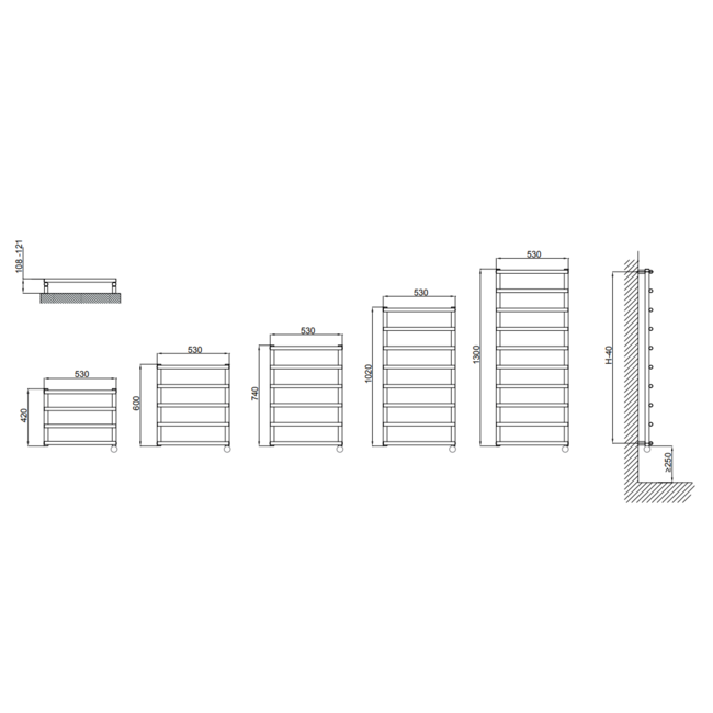 Cordivari elektrische radiator Laura RVS