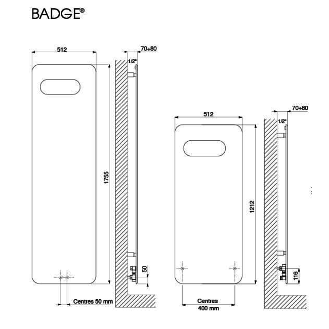 Cordivari badkamerradiator Badge