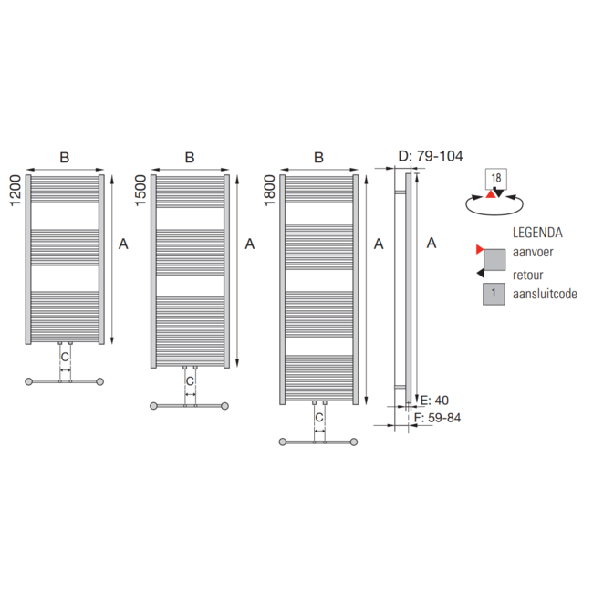 DRL badkamerradiator Elegance Compact RVS