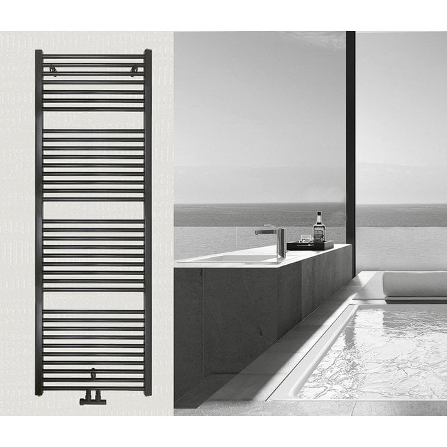 DRL badkamerradiator Lisa Compact in de kleur zwart