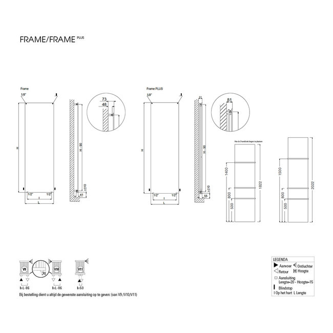 Cordivari badkamerradiator Frame RVS