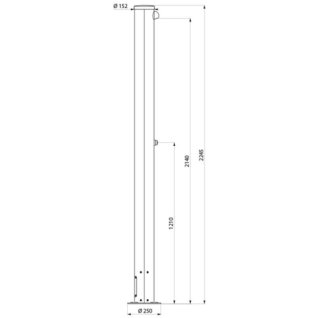 Delabie Plein Air zelfsluitende buitendouche aluminium