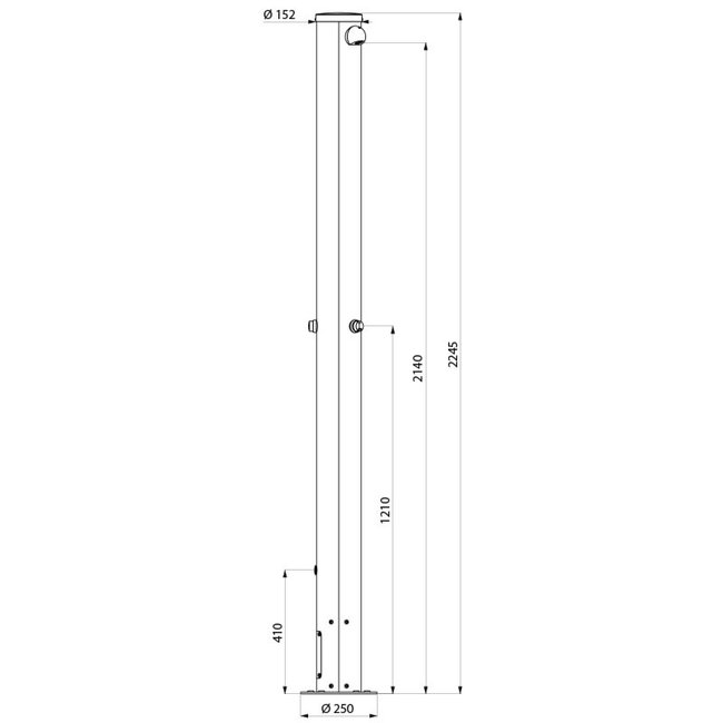 Delabie Plein Air zelfsluitende buitendouche aluminium