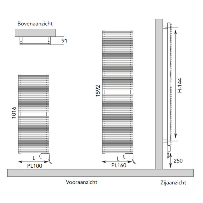 Instamat elektrische badkamerradiator Plein