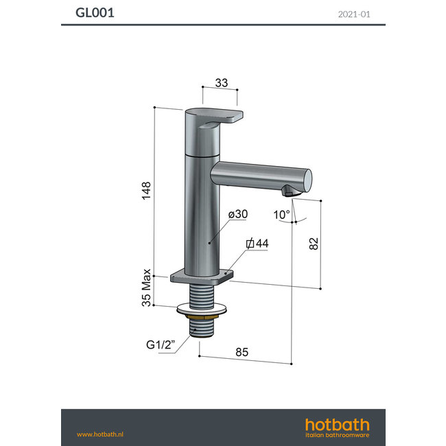 Hotbath Gal GL001 fonteinkraan diverse kleuren
