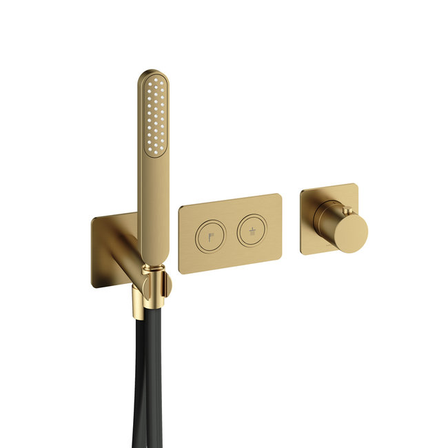 Hotbath Gal PB7071 bad/douche thermostaat met 2 stopkranen zonder uitloop