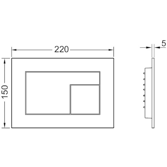 TECEvelvet wc-bedieningsplaat voor duospoeltechniek in diverse kleuren
