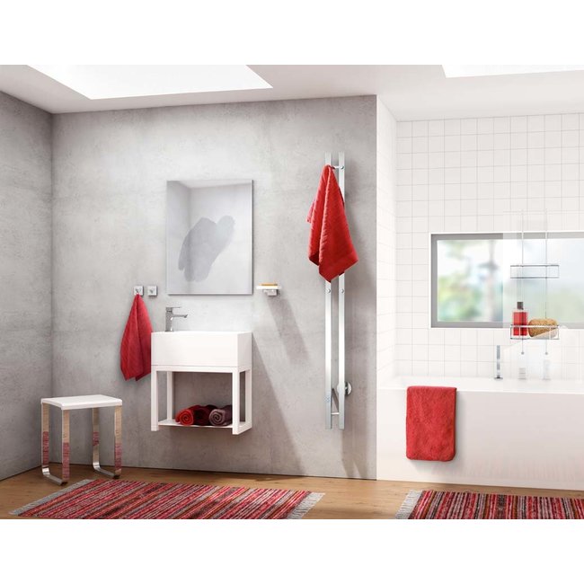 Smedbo Dry elektrische badkamerradiator Verticaal 2 RVS
