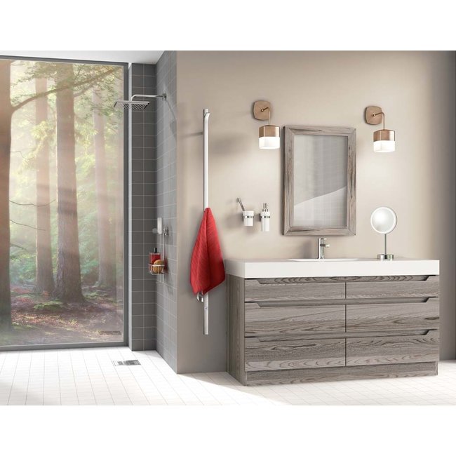 Smedbo Dry elektrische badkamerradiator Verticaal 1 RVS