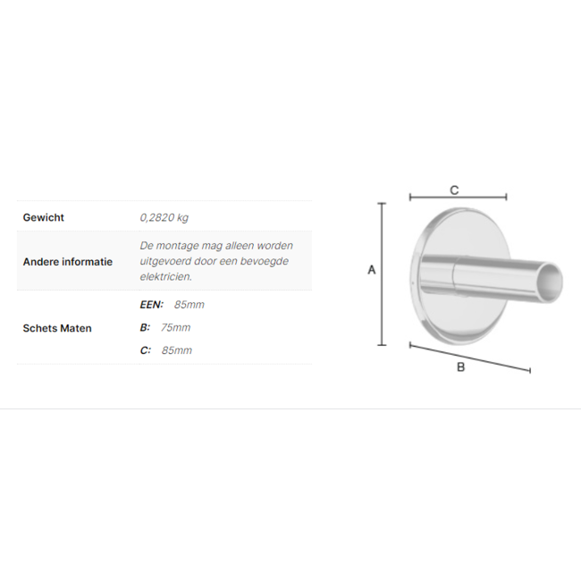 Smedbo Dry montageset voor elektrische radiator Compact, High en S vierkant