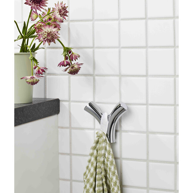 Smedbo Dry FK120 dubbele handdoekhaak chroom